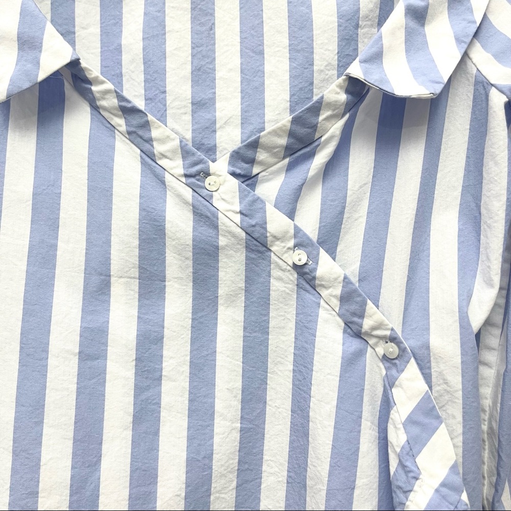 Zara Women's blue & White Striped Wraps Shirt in Size Medium - Picture 7 of 15